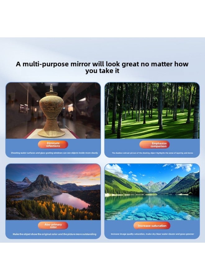 Mobile Phone Polarizer Photography Filter Photo Suitable For Huawei IPhone Apple Xiaomi Professional CPL Polarized Lens-Color:67mm Polarizer + Mobile Phone Clip + Storage Bag + Lens Cleaning Cloth  - Image 5