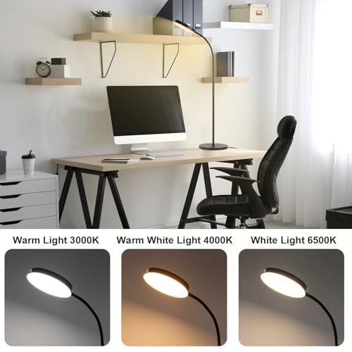 LALISU Floor Lamp, LED Floor Lamps for Living Room, Stepless Adjust Color Temperatures & Brightness Standing Lamp with Touch Control Tall Lamps Adjustable Gooseneck Reading Floor Lamp (Black) - Image 4