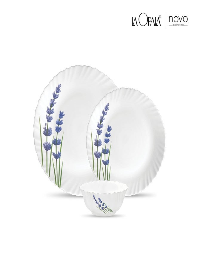 لا أوبالا طقم عشاء أوبال من مجموعة La Opala English Lavender Novo Collection، 12 قطعة، أبيض، (الموديل: LAOP/DSET/B07) - Image 2