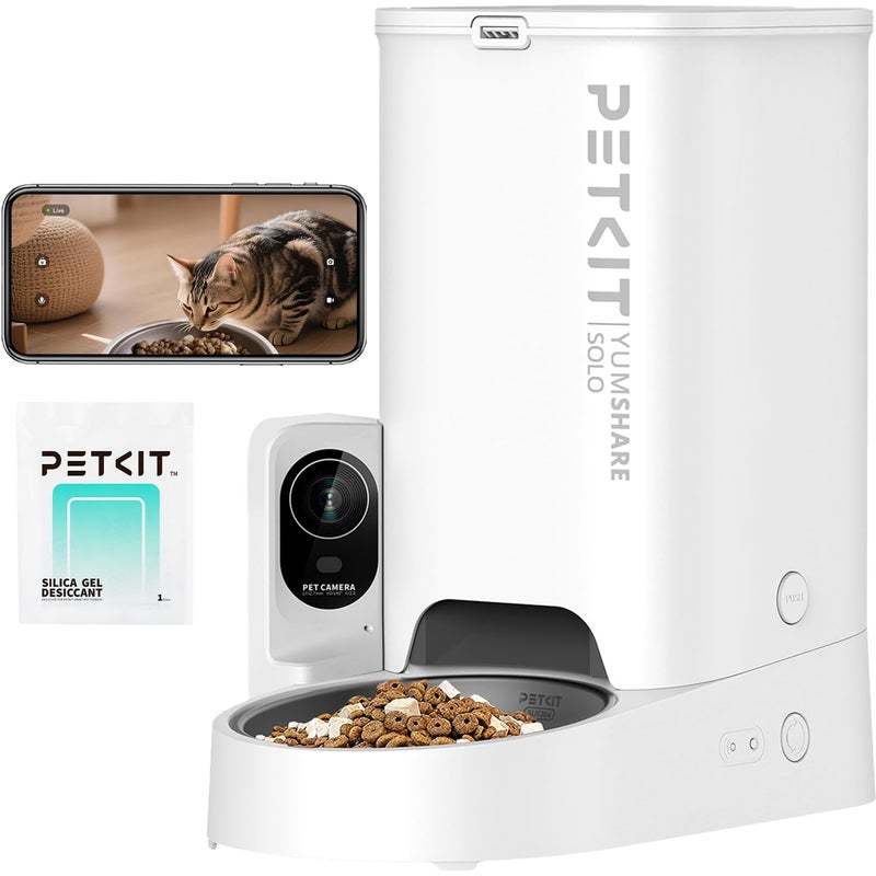 PETKIT Automatic Cat Feeder With Camera, 1080P HD Video with Night Vision, 2.4G WiFi Pet Feeder for Cat & Small Dog, 2-Way Audio & Meal Call Pet Food Dispenser with Desiccant Bag, Motion Capturing - Image 1