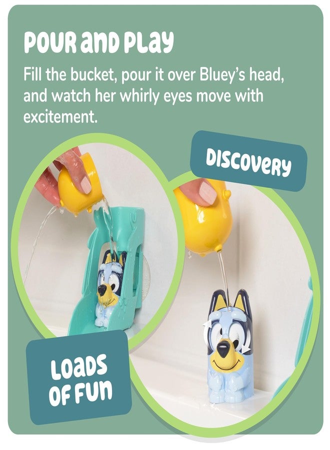 Toomies TOMY Toomies Bluey’s Water Slide - Includes Water Slide with Suction Cup, Clip On Bucket and Bluey Figure - Interactive Toddler Bath Toys - Ages 18 Months and Up - Image 4