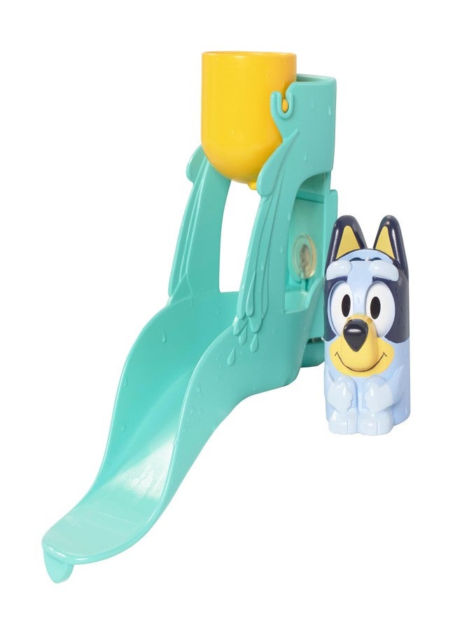 Toomies TOMY Toomies Bluey’s Water Slide - Includes Water Slide with Suction Cup, Clip On Bucket and Bluey Figure - Interactive Toddler Bath Toys - Ages 18 Months and Up - Image 1