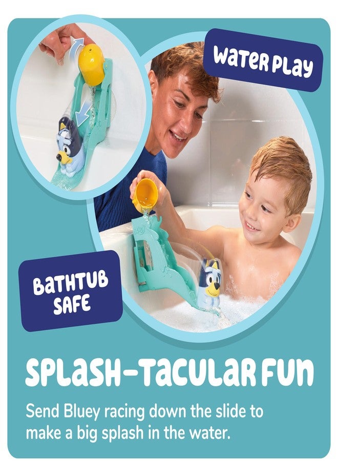 Toomies TOMY Toomies Bluey’s Water Slide - Includes Water Slide with Suction Cup, Clip On Bucket and Bluey Figure - Interactive Toddler Bath Toys - Ages 18 Months and Up - Image 3