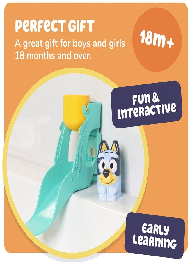 Toomies TOMY Toomies Bluey’s Water Slide - Includes Water Slide with Suction Cup, Clip On Bucket and Bluey Figure - Interactive Toddler Bath Toys - Ages 18 Months and Up - Image 5