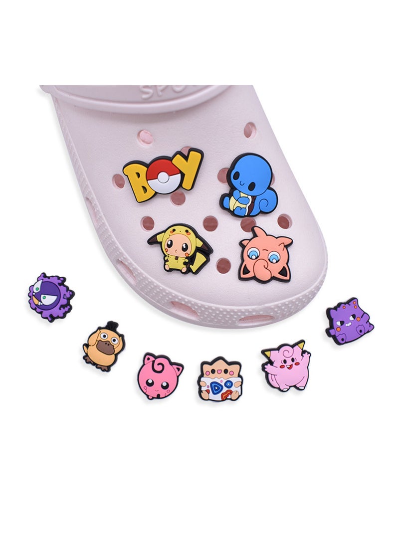SOLARAE Cartoon Shoe Charms 34PCS Pokemon Shoes Charm for Croc PVC Baby Kids Accessories Birthday Party Favors Supplies Decorations Fit Clog Bracelets Gift - Image 2