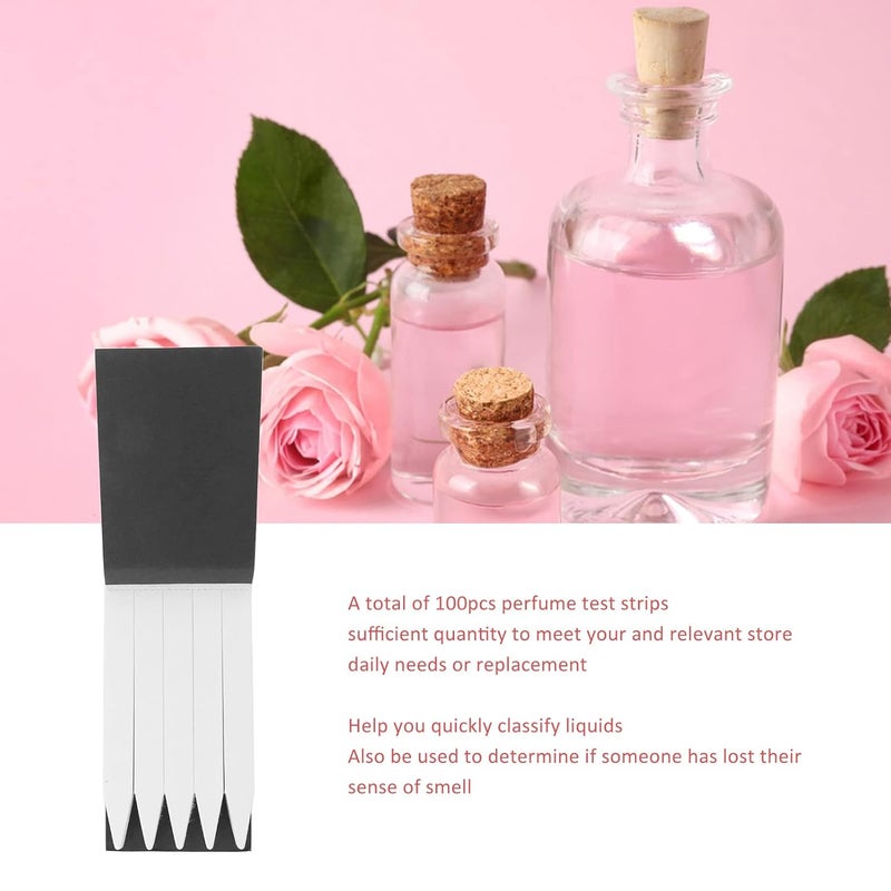 klarako 100pcs Perfume Test Paper for Aromatherapy Testing Fragrances Scents Fragrances Testing Essential Oils Strips with Black Cover - Image 3