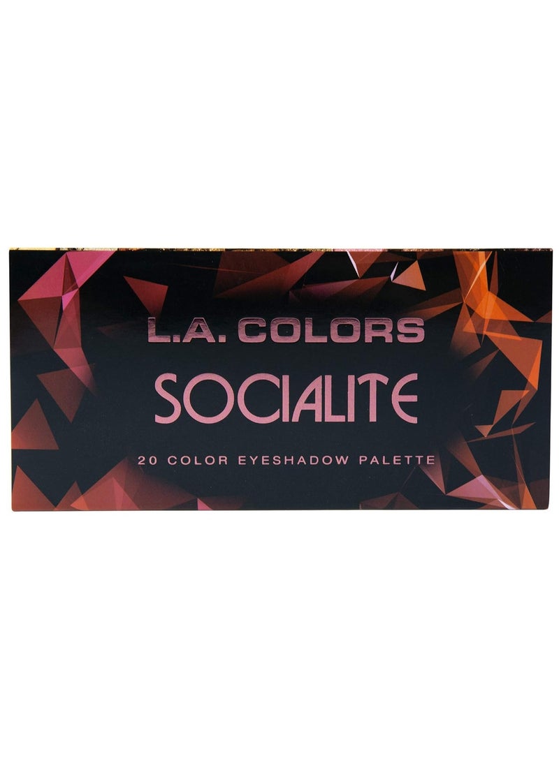 LA Colors L.A. Colors 20 Color Eyeshadow Palette with Mattes, Shimmers, and Metallics Socialite 22g  - Image 3