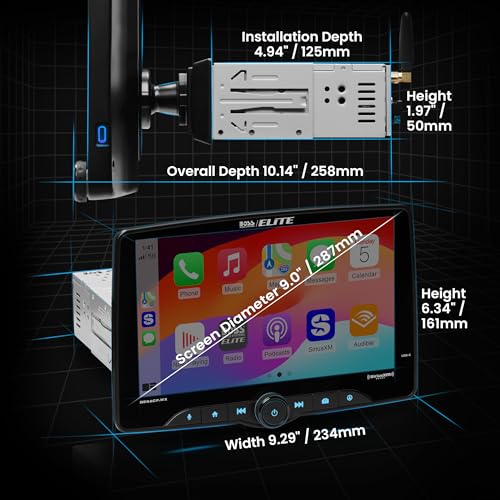 BOSS Audio Systems Elite BE9ACP.WX Single DIN Car Stereo Wireless Apple CarPlay, Android Auto, 9 Inch Touchscreen, Sirius XM-Ready, Bluetooth - Image 4