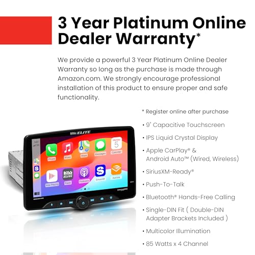 BOSS Audio Systems Elite BE9ACP.WX Single DIN Car Stereo Wireless Apple CarPlay, Android Auto, 9 Inch Touchscreen, Sirius XM-Ready, Bluetooth - Image 5