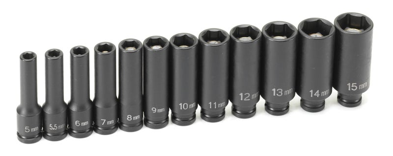 Grey Pneumatic (9712MDG) 1/4" Drive 12-Piece Deep Metric Magnetic Impact Socket Set - Image 5