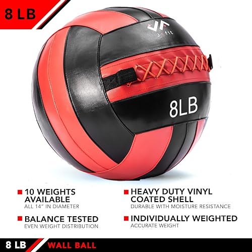 JFIT Wall Ball, Red/Black, 8 LB - Image 3
