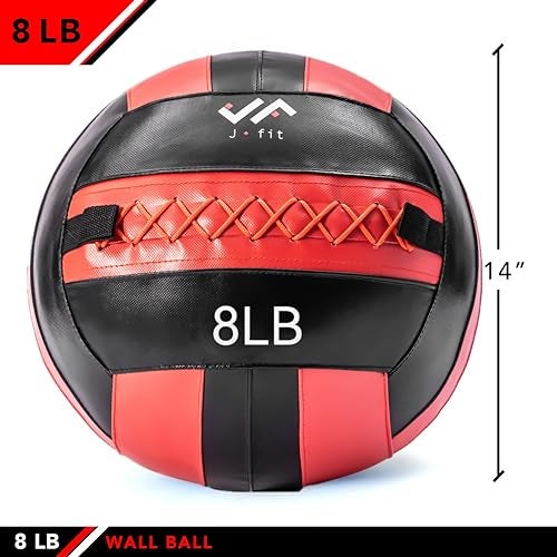 JFIT Wall Ball, Red/Black, 8 LB - Image 2