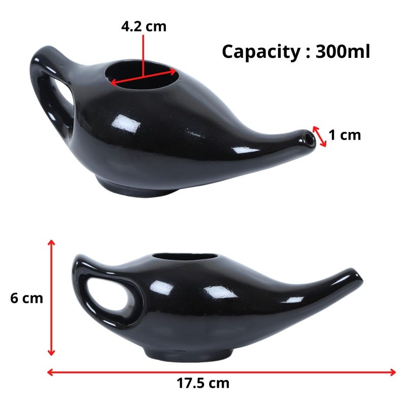 Qimacplus Leak Proof Durable Ceramic Neti Pot Comfortable Grip with 10 Sachet Neti Salt, Lightweight neti Pot Ceramic | Natural Treatment for Sinus and Congestion 9 oz Capacity (White) - Image 5