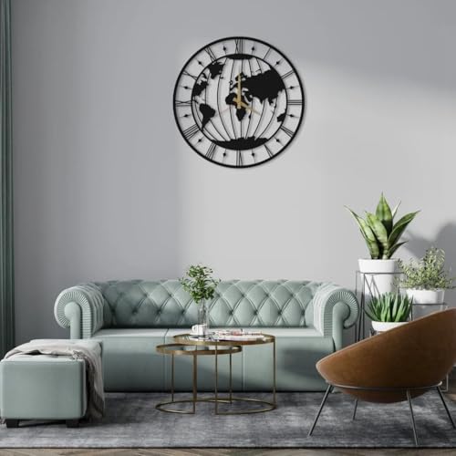 AVVIC MART Stylish Metal Analog Wall Clock for Living Room, Bedroom, Office, Kitchen, Home and Hall | Antique Fancy Big Size Modern Wall Watch for Home Decor (Style-7, 40CM) - Image 2