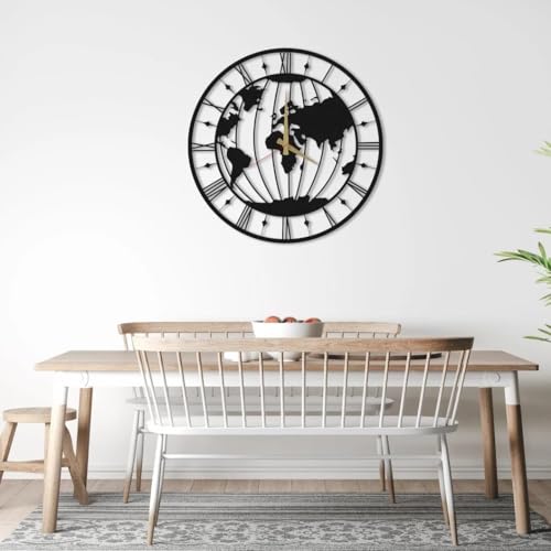 AVVIC MART Stylish Metal Analog Wall Clock for Living Room, Bedroom, Office, Kitchen, Home and Hall | Antique Fancy Big Size Modern Wall Watch for Home Decor (Style-7, 40CM) - Image 4