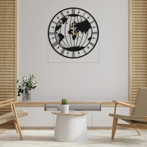 AVVIC MART Stylish Metal Analog Wall Clock for Living Room, Bedroom, Office, Kitchen, Home and Hall | Antique Fancy Big Size Modern Wall Watch for Home Decor (Style-7, 40CM) - Image 3