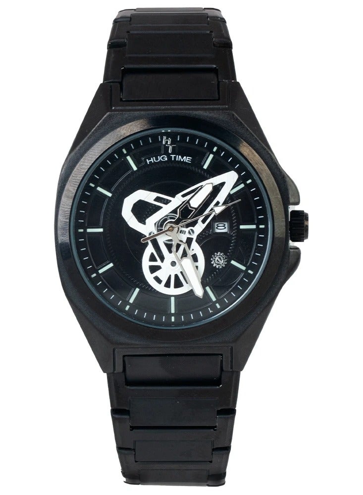 phoneme Analog wristwatch for men from PHONEME with a black bezel and dial, water-resistant up to 30 meters. - Image 1