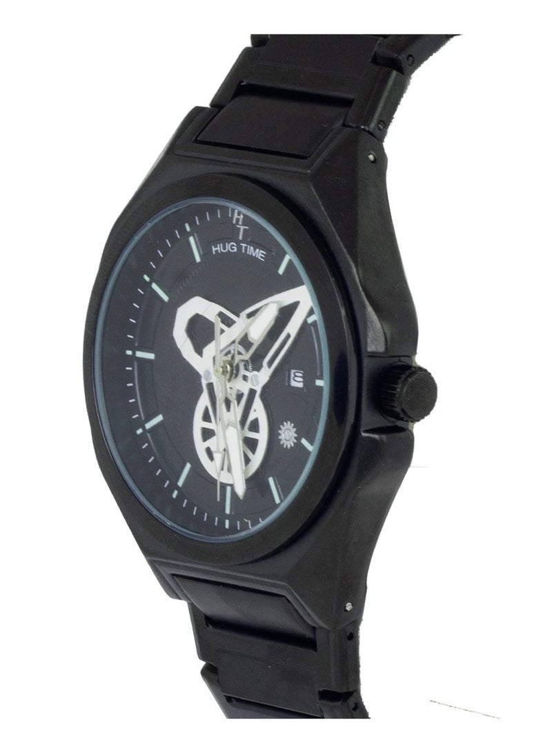 phoneme Analog wristwatch for men from PHONEME with a black bezel and dial, water-resistant up to 30 meters. - Image 2