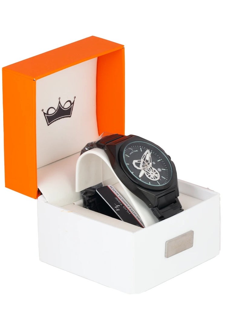 phoneme Analog wristwatch for men from PHONEME with a black bezel and dial, water-resistant up to 30 meters. - Image 3