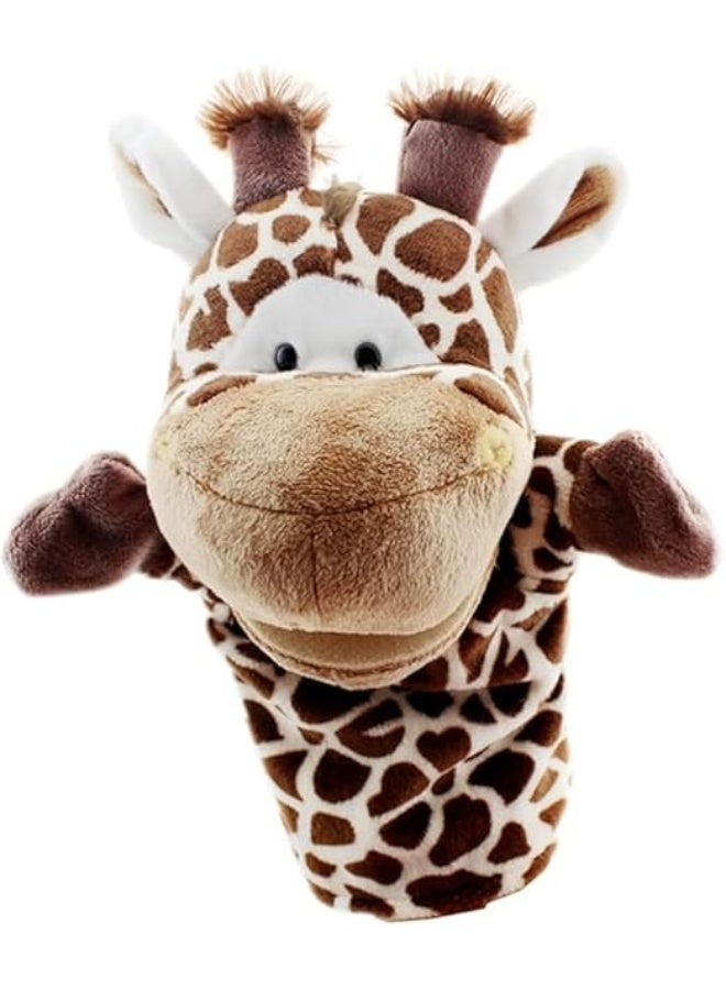 Soft Plush Zoo Animal Hand Puppet with Movable Mouth and Arms for Storytelling, Role Playing and Preschool Teaching, Interactive Learning Puppet for Friends, Educational and Fun Birthday Gift (Giraffe) - Image 1