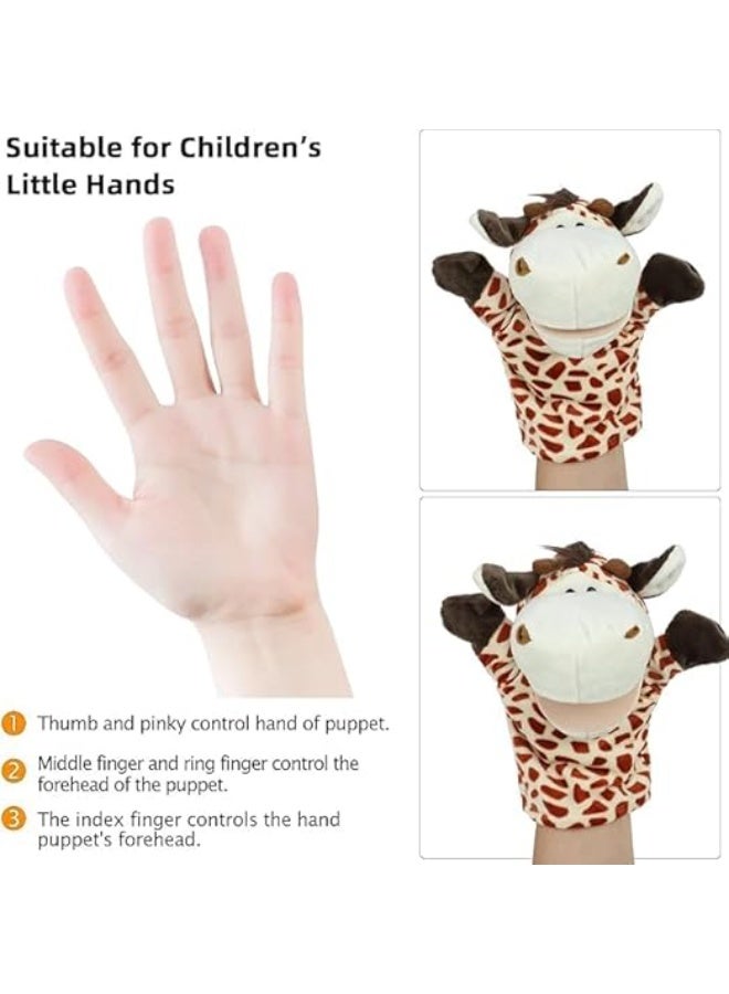 Soft Plush Zoo Animal Hand Puppet with Movable Mouth and Arms for Storytelling, Role Playing and Preschool Teaching, Interactive Learning Puppet for Friends, Educational and Fun Birthday Gift (Giraffe) - Image 4