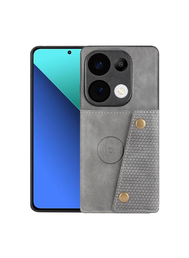 Case For Xiaomi Redmi Note 13 Pro 4G Global Double Buckle Card Slots Magnetic Phone Case
