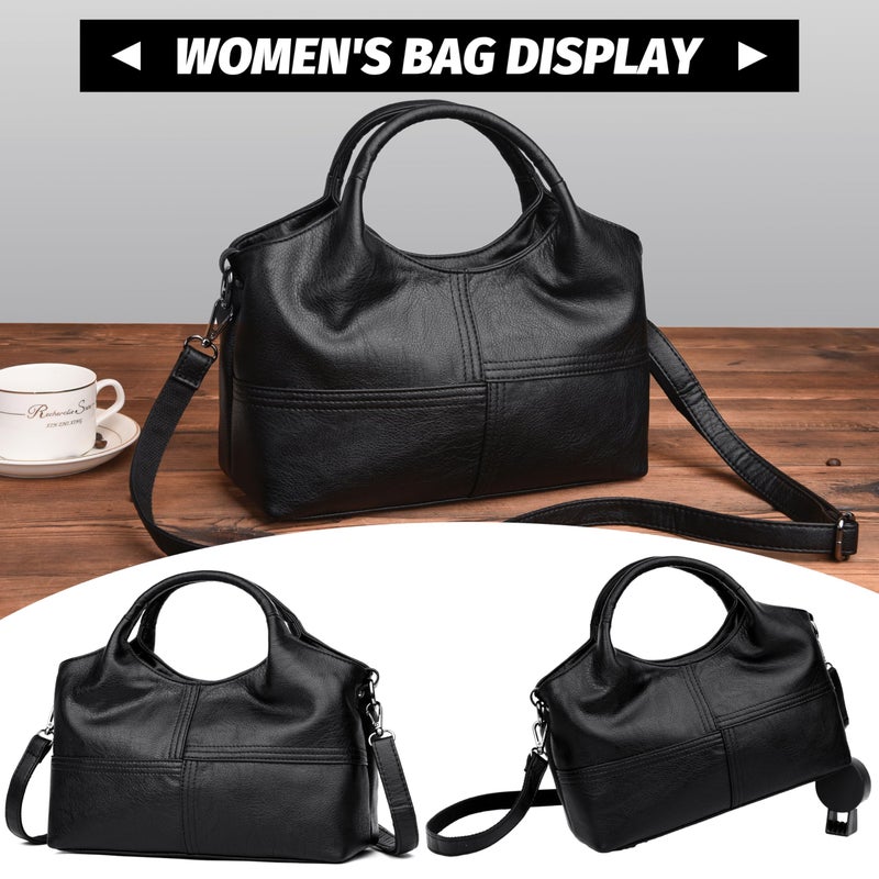 FSD.WG FSD. WG Leather Shoulder Bags Purses and Handbags for Women Top Handle Tote Satchel Ladies Hobo Bags - Image 2