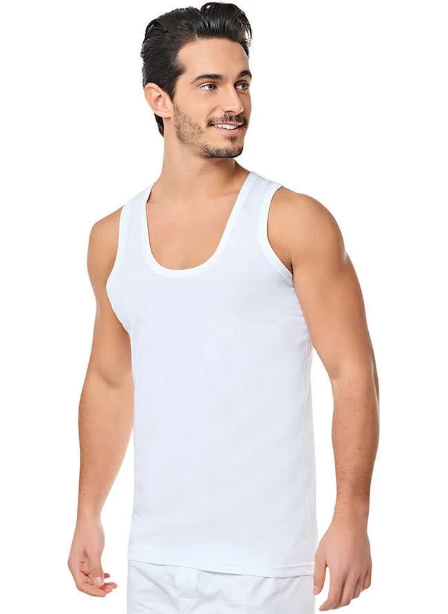 Tutku Elit Passion Elite 3-Pack White Elastane Modal Men's UNDERSHIRT-ELT1201-6S