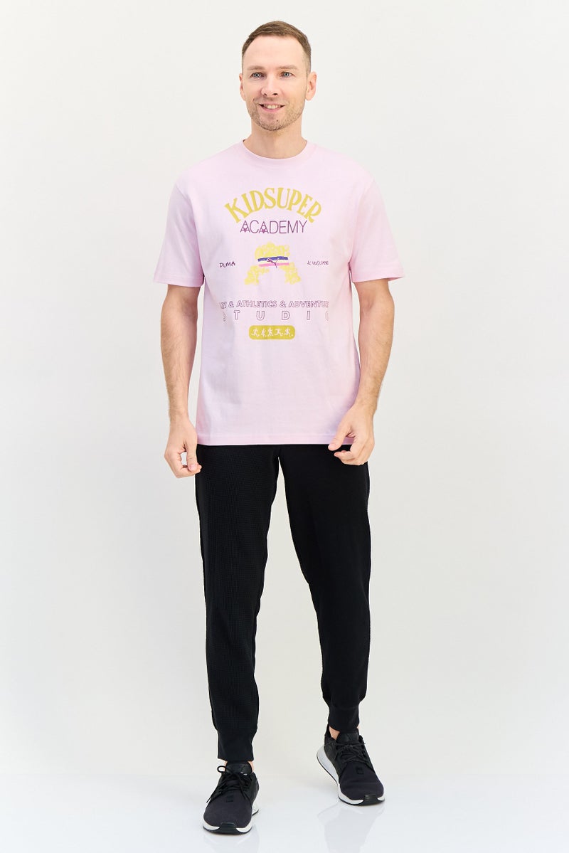 Puma X Kidsuper Men Sportswear Fit Short Sleeve Outdoor T-Shirt, Pink - Image 4