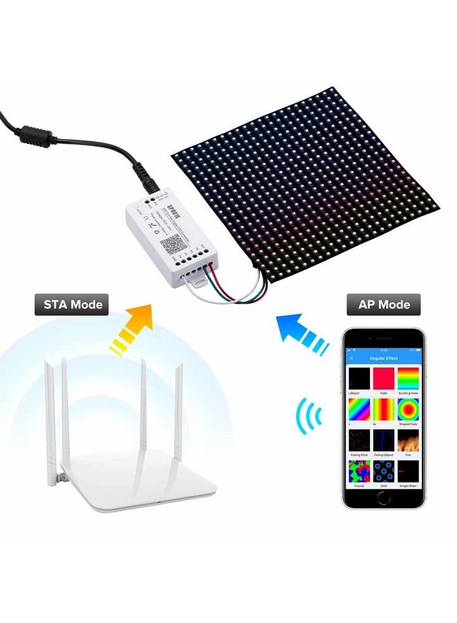 protium SP801E WiFi Art-Net Magic LED Controller LED Matrix Panel Module WS2812B WS2811 Light Strip Wireless Control DC5-24V - Image 4