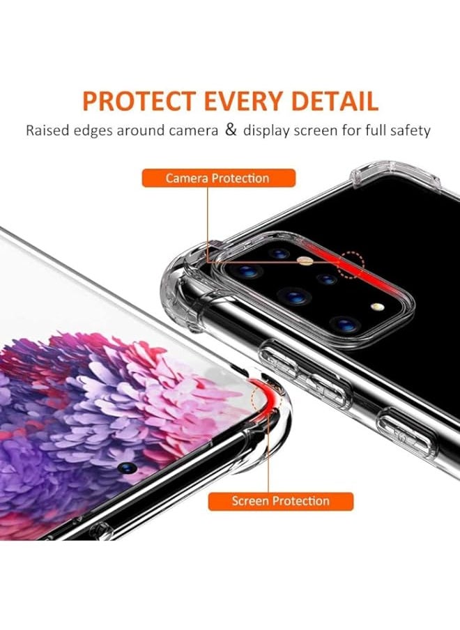 Zege for Samsung Galaxy S20 clear silicone case soft TPU transparent clear anti scratch cover with reinforced shockproof bumper edge to edge corner protection for Samsung Galaxy S20