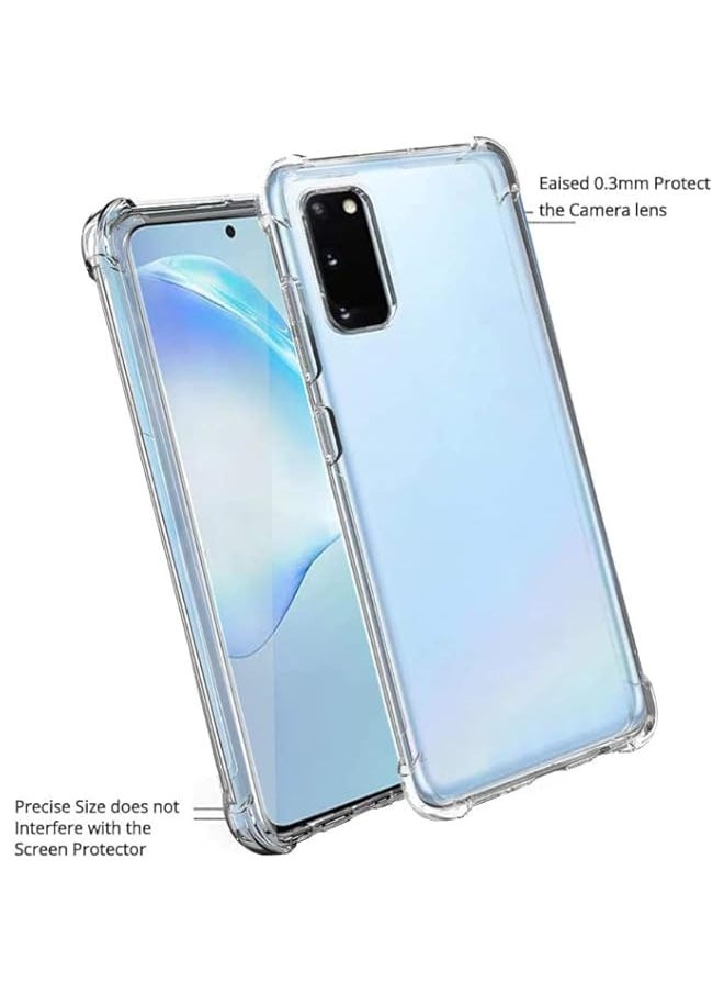 Zege for Samsung Galaxy S20 clear silicone case soft TPU transparent clear anti scratch cover with reinforced shockproof bumper edge to edge corner protection for Samsung Galaxy S20