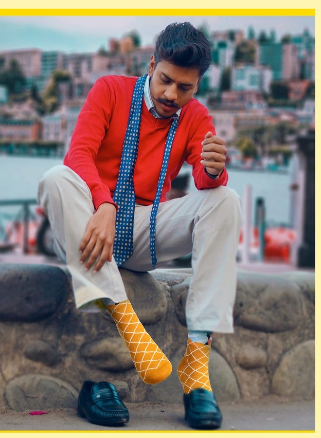 Vabean 36 Pairs Funny Men's Dress Socks Men's Novelty Crew Socks Cotton Dress Bulk Colorful Dress Set for Women Men(Abstract Pattern) - Image 3