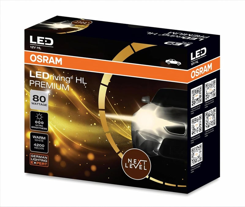 OSRAM LED HEADLIGHT FOR CAR H6204 WARM WHITE (H4/H19 12V 80W 4200K) - Image 1