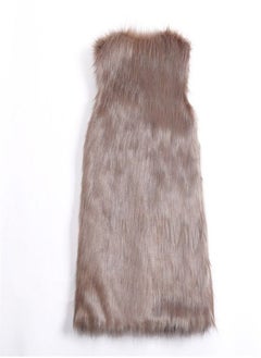 Loquat Medium Long Warm Imitation Fox Fur Vest  - Image 1
