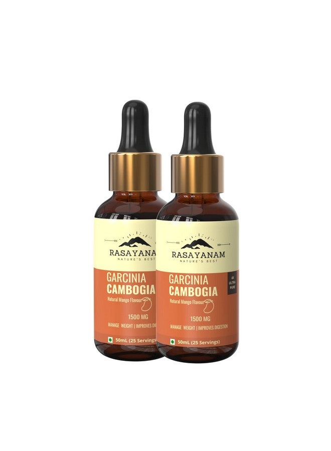 Rasayanam Garcinia Cambogia 1500mg PACK OF 2 (50 ml sugar-free mango Flavour)| Weight Management for Men & Women | 4X Concentrated Liquid formulation - Image 1