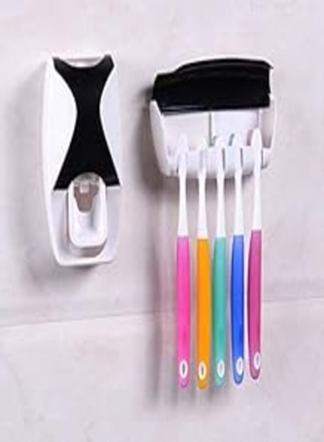 Puffin Automatic Plastic Toothpaste Dispenser with Toothpaste Holder