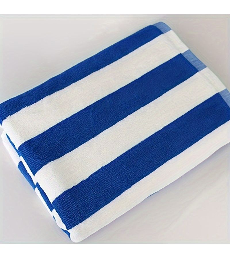 Blue And White Striped Beach Towel 29.53X59.06 Inch Quick Drying Camping Towel Absorbent Bath Towel - Image 3
