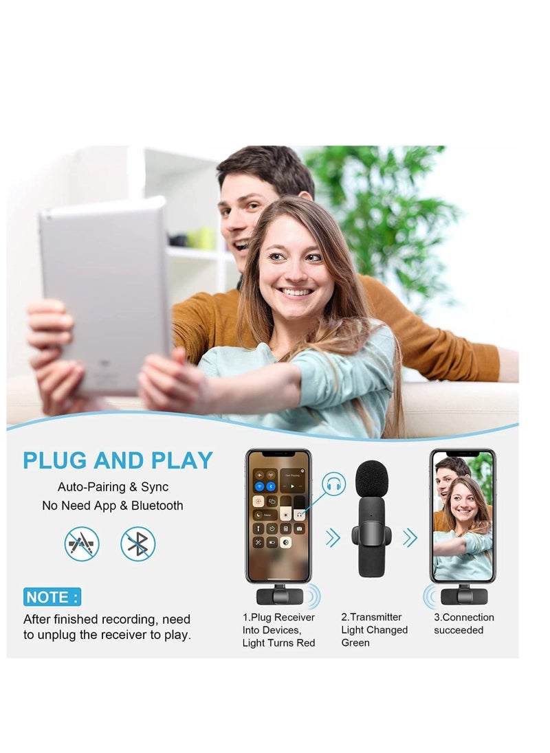 JAJEEK Wireless Lavalier Microphone for Type-C Phone, Plug-Play Wireless Mic with 2 Microphone for USB-C Android Phone Video Recording, Interview, Vlog, Auto Sync and Noise Reduction - Image 2