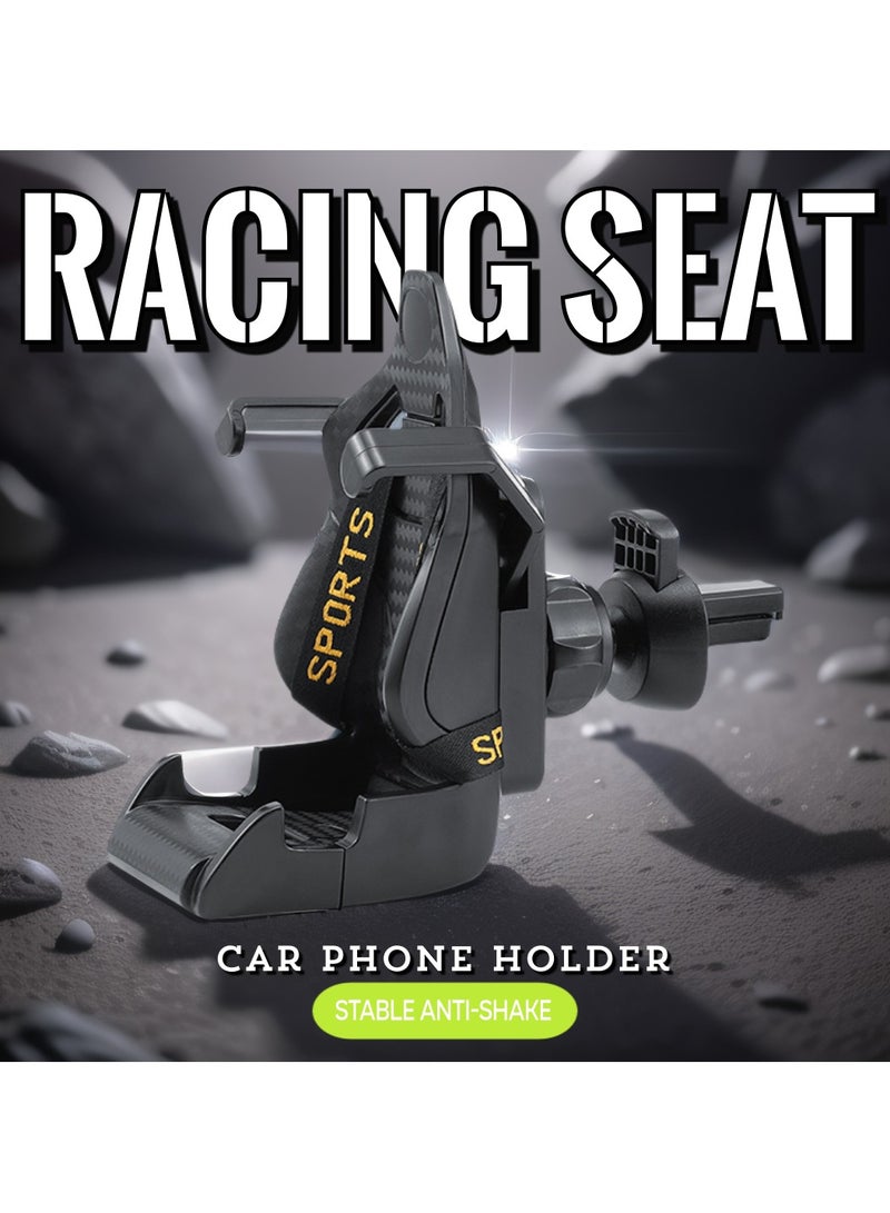 Car Phone Holder, Car For Air Vent Anti Shake Mobile Holder,Racing Seat Phone Holder Design,The Phone Holder Is Suitable For Mobile Phone Screens From 4.7 Inches To 7 Inches  - Image 2