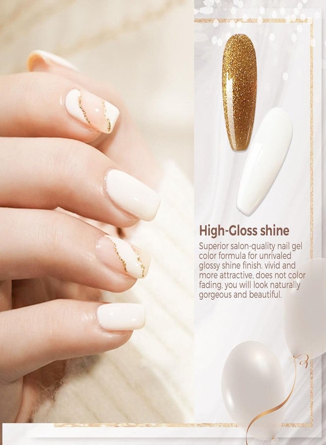 Mobray Gel Nail Polish Set -6 Colors Christmas Glitter Red Green White Gold Nail Gel Polish Kit New Year Decorations Soak Off DIY Nail Art Manicure LED Christmas Gift for Women - Image 2