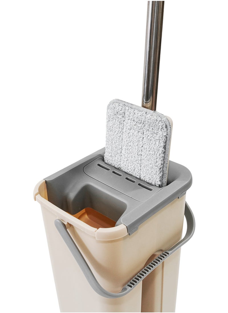 Mop and Bucket with Wringer Set, Hands-Free Flat Floor Mop and Bucket Included, Wet and Dry Use, Home Floor Cleaning System for All Floor Types and