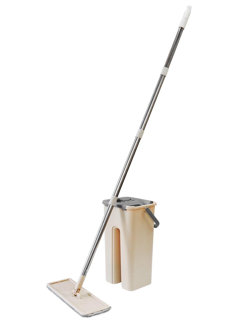 Home Care Mop and Bucket with Wringer Set, Hands-Free Flat Floor Mop and Bucket Included, Wet and Dry Use, Home Floor Cleaning System for All Floor Types and - Image 1