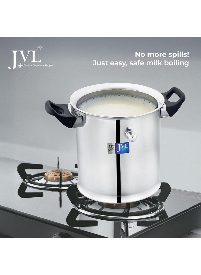 JVL Stainless Steel Double Wall Milk Boiler Storage with Double Bakelite Handle (2 Litre) - Image 3