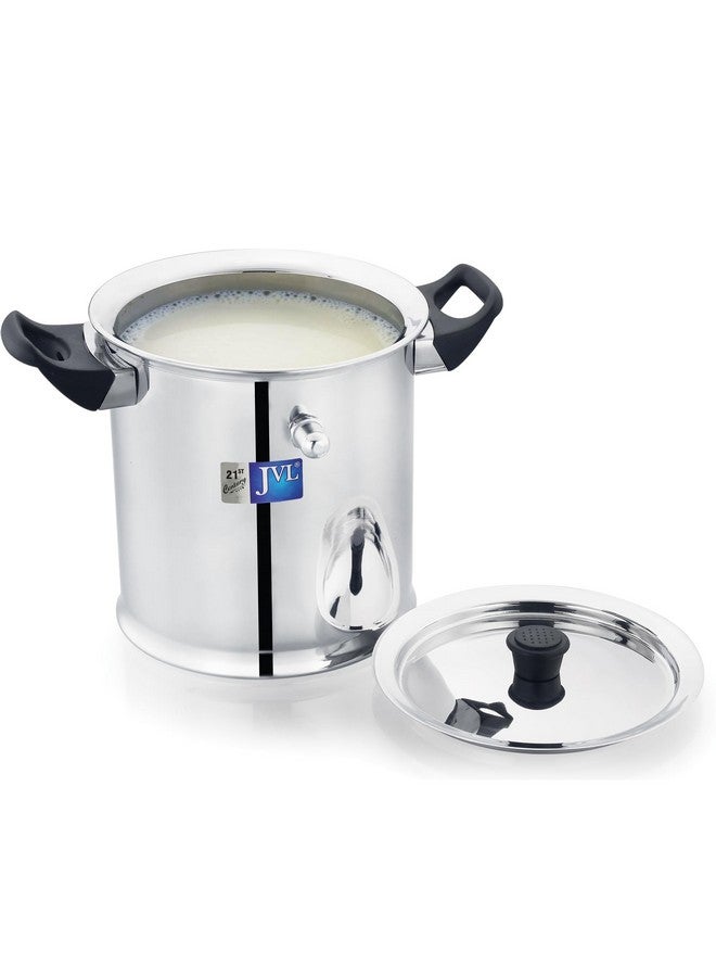 JVL Stainless Steel Double Wall Milk Boiler Storage with Double Bakelite Handle (2 Litre) - Image 1
