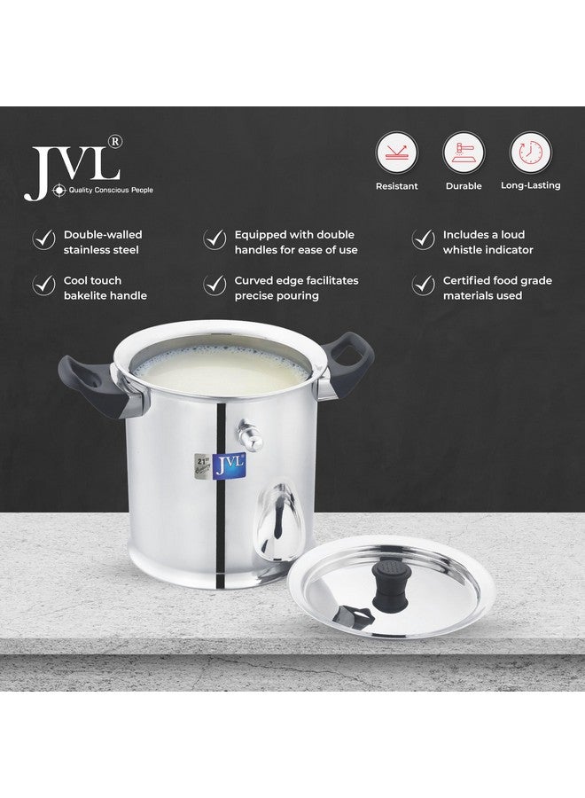 JVL Stainless Steel Double Wall Milk Boiler Storage with Double Bakelite Handle (2 Litre) - Image 4