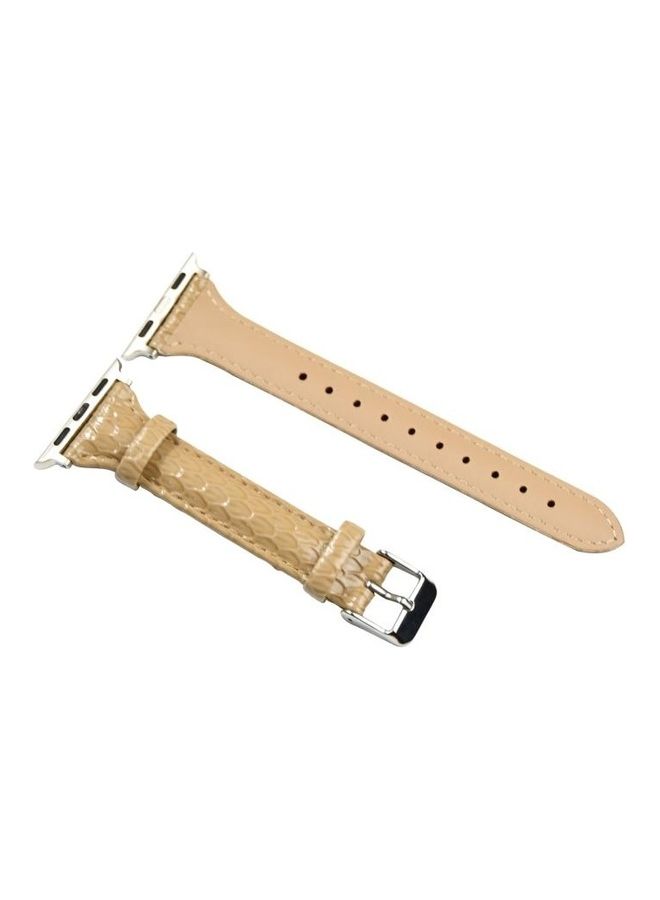 NIBEMINENT Snake Texture Waist Replacement Watchband Khaki - Image 2