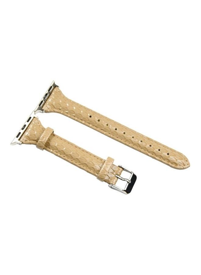 NIBEMINENT Snake Texture Waist Replacement Watchband Khaki - Image 1