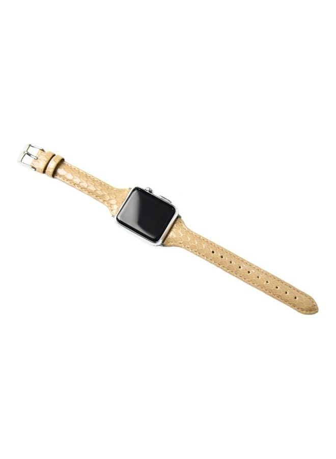 NIBEMINENT Snake Texture Waist Replacement Watchband Khaki - Image 3