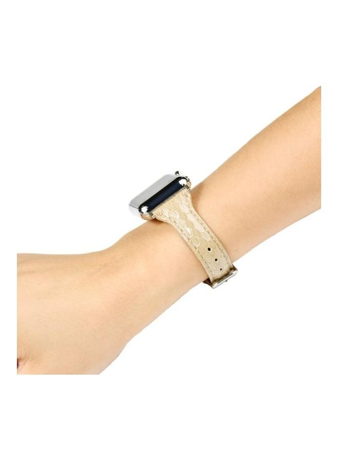 NIBEMINENT Snake Texture Waist Replacement Watchband Khaki - Image 5